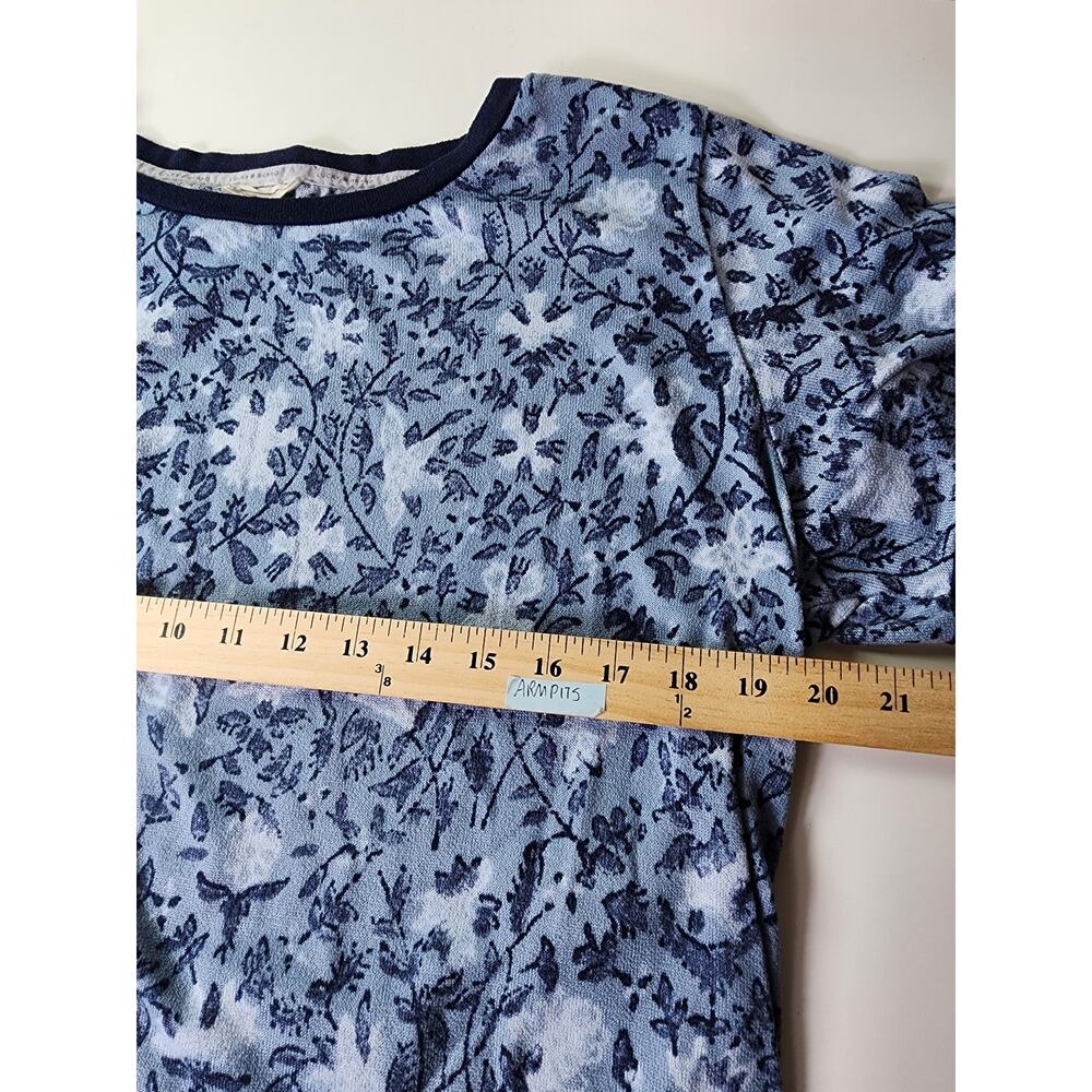 3 piece LUCKY BRAND Blue White Floral Pajama Set (top, shorts, pants) SZ XXL - Picture 5 of 10